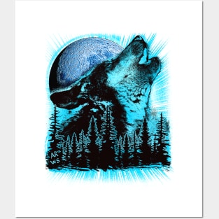 Howling wolf Posters and Art